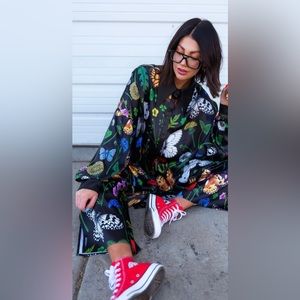 Dressed in La La Posh Satin Playsuit in Folklore Floral Size S/M